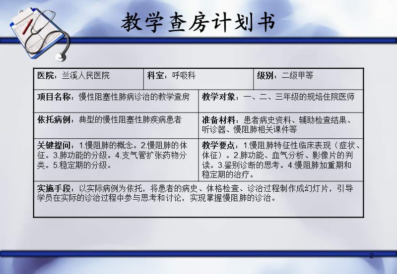 COPD教学查房ppt课件_第2页