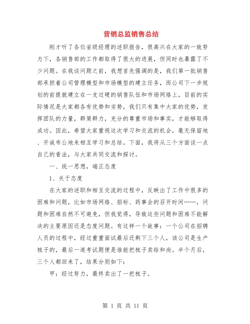 营销总监销售总结.doc_第1页