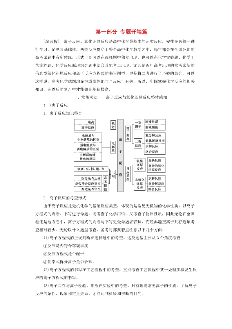 2019高考化学二轮复习 第一部分 专题开端篇学案.doc_第1页