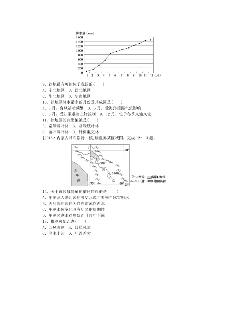 2019高考地理 第二部分 小题大做 专题五 空间定位型练习.doc_第3页