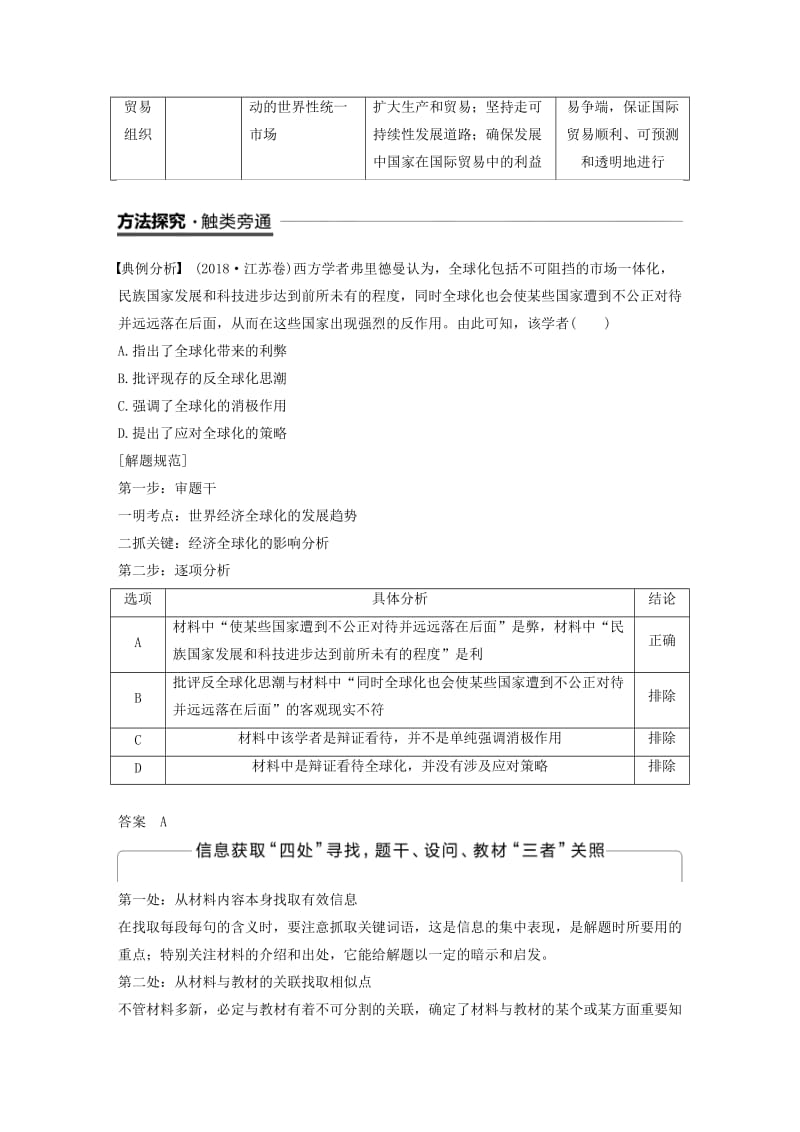 江苏专用2018-2019学年高中历史第八单元世界经济的全球化趋势单元学习总结学案新人教版必修2 .doc_第3页