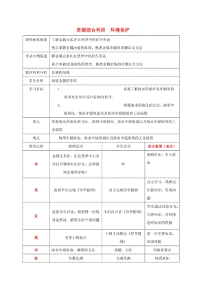 四川省成都市高中化學(xué) 第四章 化學(xué)與自然資源的開發(fā)利用 第二節(jié) 資源綜合利用 環(huán)境保護(hù)教案 新人教版必修2.doc