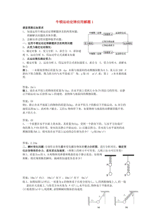 高中物理 第四章 牛頓運(yùn)動(dòng)定律 專題4.6 牛頓運(yùn)動(dòng)定律應(yīng)用解題1學(xué)案新人教版必修1.doc