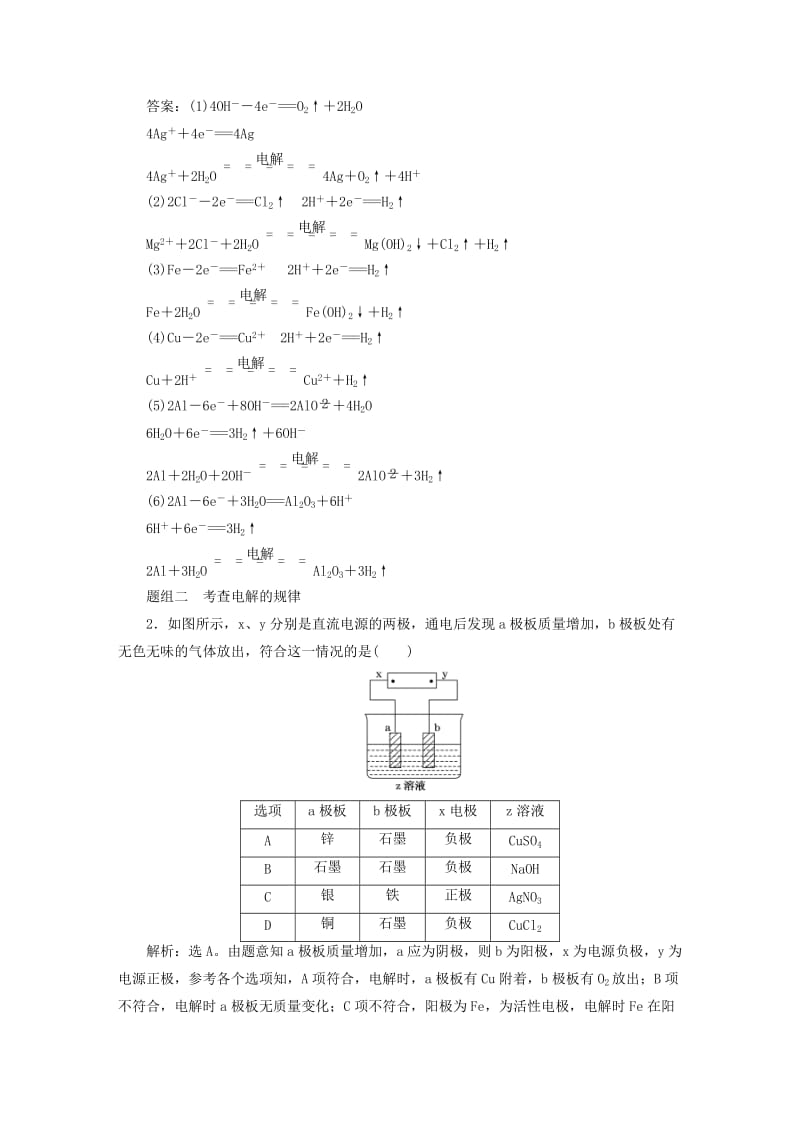 通用版2019版高考化学一轮复习第六章化学反应与能量第3节电解池金属的电化学腐蚀与防护学案新人教版.doc_第3页