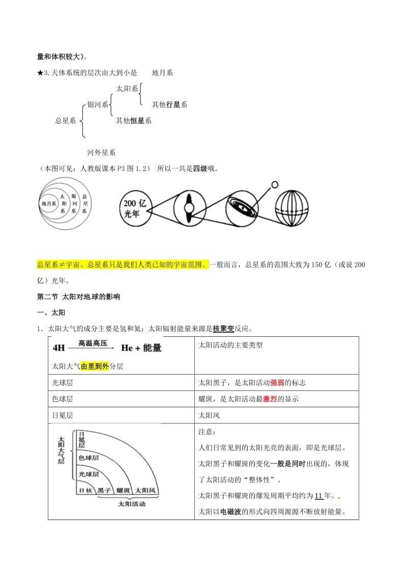 决胜2019年高考地理二轮复习 夯基解题王 专题01 宇宙、太阳与地球夯基手册（含解析）.doc_第2页