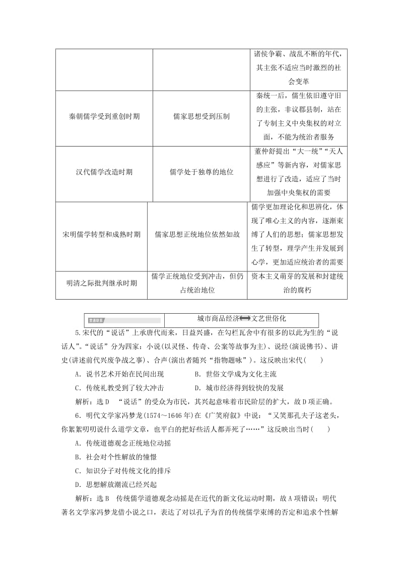 新课改瘦专用2020版高考历史一轮复习第十二单元古代中国的思想科学技术与文学艺术单元末--查漏补缺提能增分讲义含解析.doc_第3页