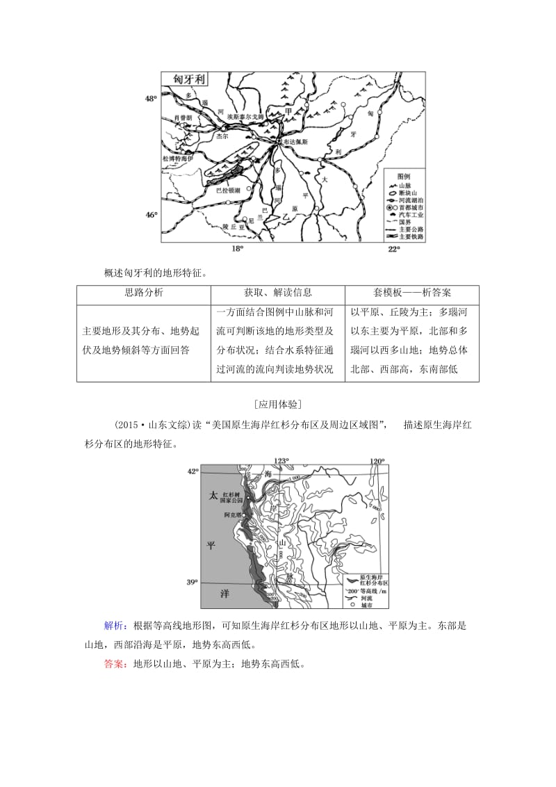 （新课标版）2019高考地理总复习 第2讲 等高线地形图 综合题答题模板（二）地形特征的描述学案.doc_第2页