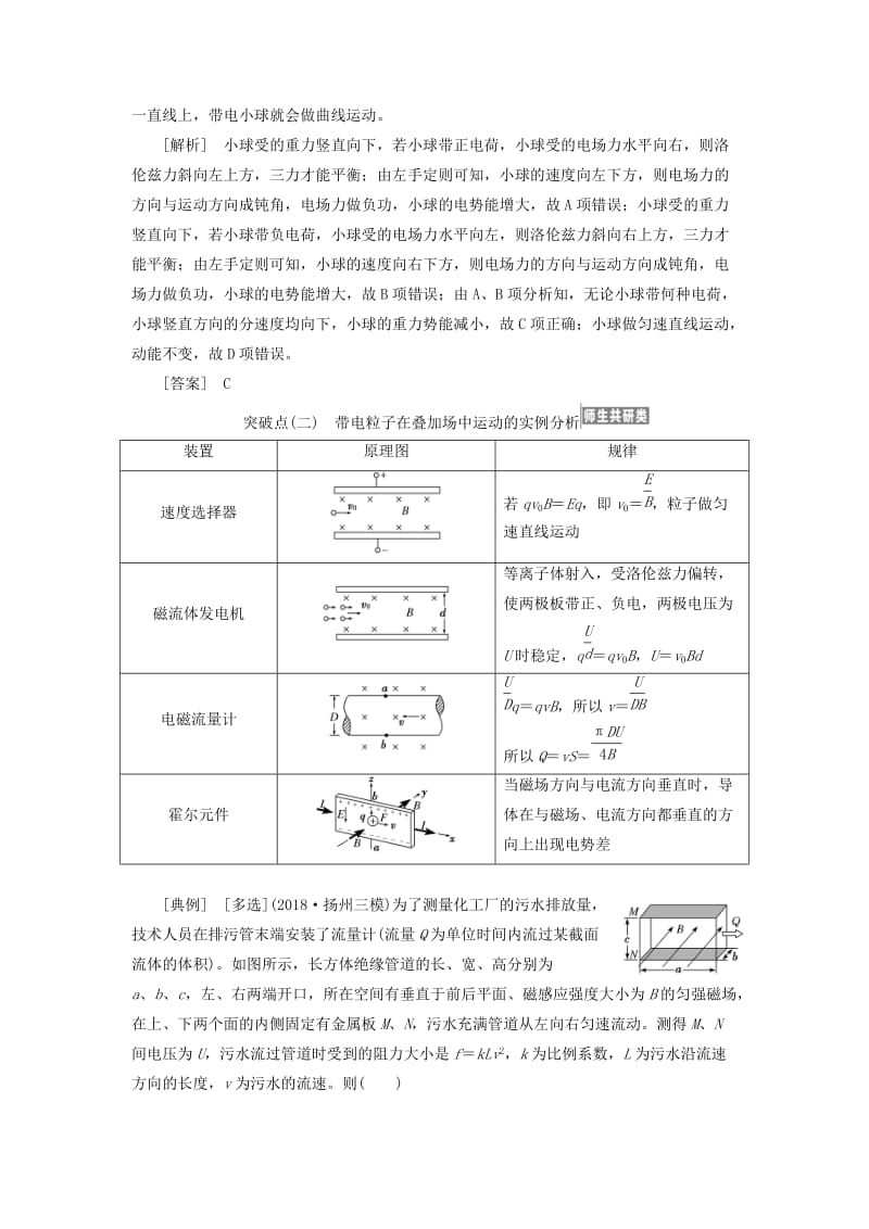 （江苏专版）2020版高考物理一轮复习 第八章 第4节 带电粒子在叠加场中的运动讲义（含解析）.doc_第3页