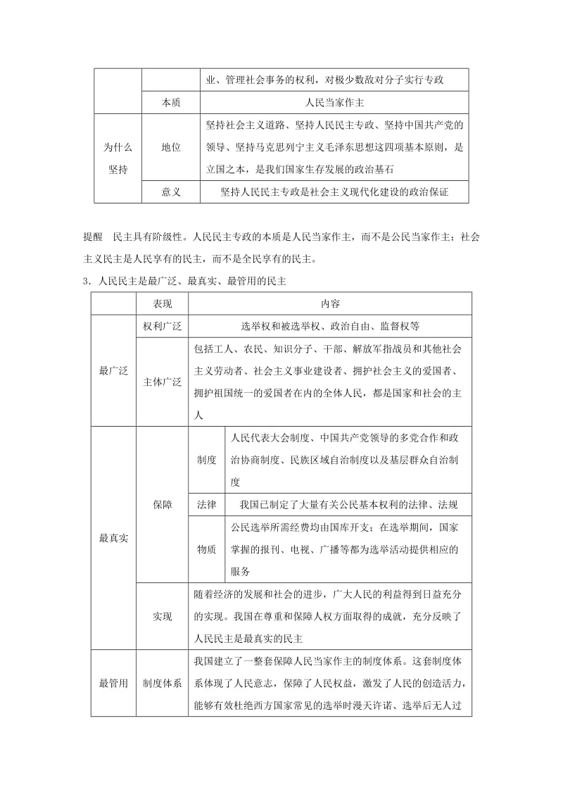 鲁京津琼专用2020版高考政治大一轮复习第五单元公民的政治生活第12课生活在人民当家作主的国家讲义.doc_第3页