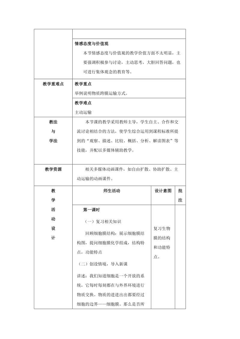 陕西省石泉县高中生物 第三章 细胞的基本结构 3.3 物质的跨膜运输教案 新人教版必修1.doc_第2页