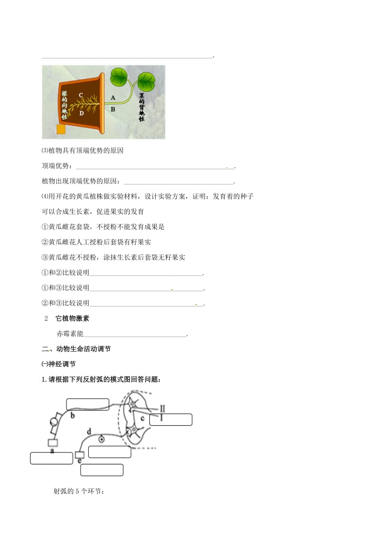 北京市高考生物一轮复习 例题讲解 专题突破 第五讲 生命活动调节专题学案.doc_第2页