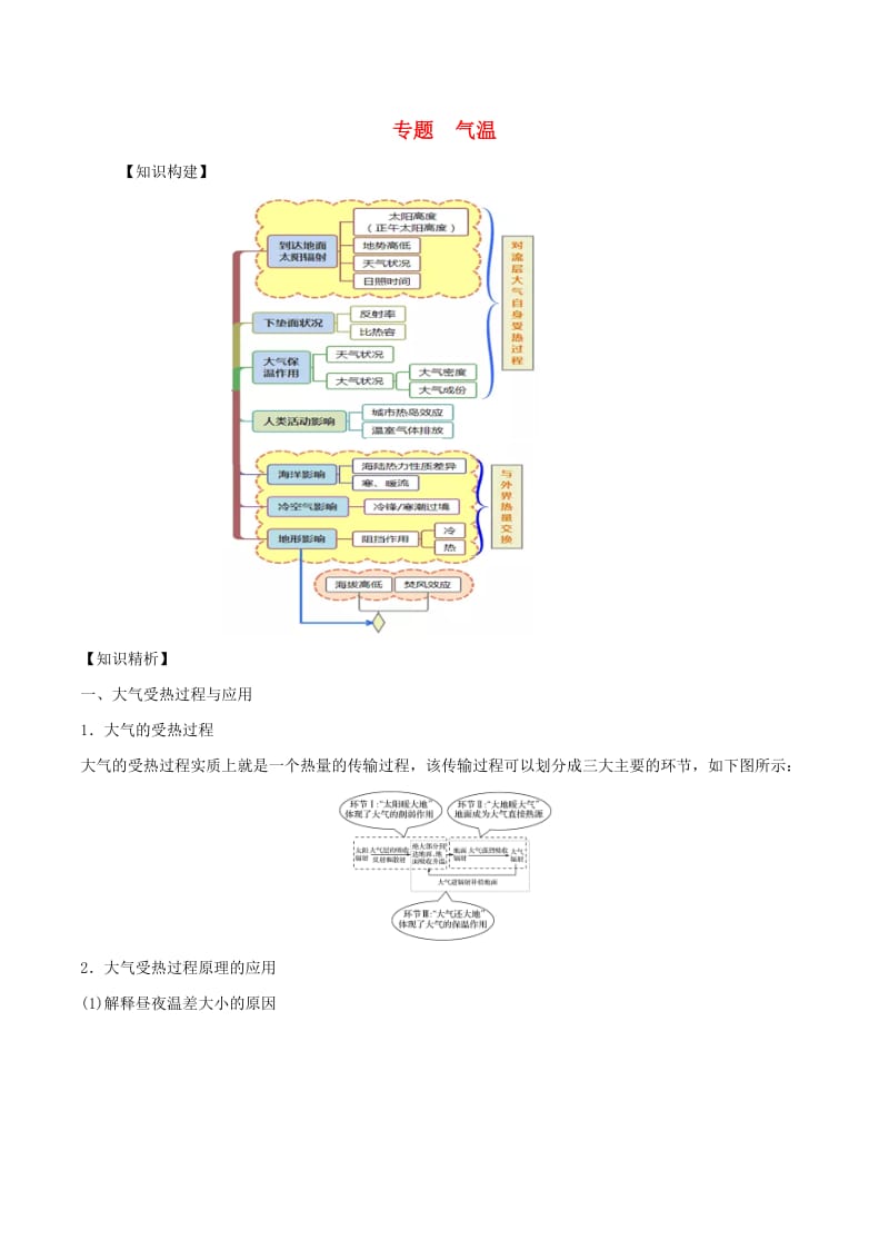 2019高考地理二轮复习微专题要素探究与设计 专题2.2 气温学案.doc_第1页