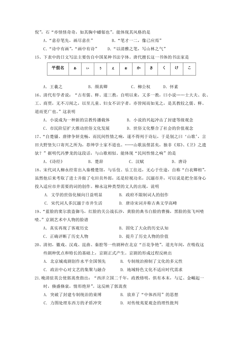 2019-2020学年高二历史9月月考试题 (IV).doc_第3页