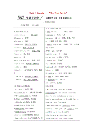 （新課改省份專(zhuān)用）2020高考英語(yǔ)大一輪復(fù)習(xí) Unit 5 Canada —“The True North”教案（含解析）新人教版必修3.doc