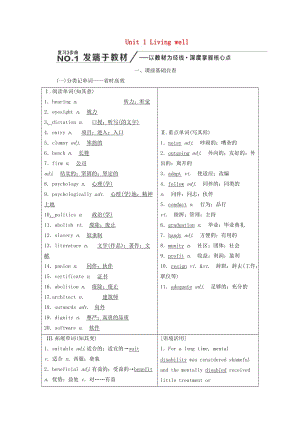 （新課改省份專用）2020高考英語大一輪復(fù)習(xí) Unit 1 Living well教案（含解析）新人教版選修7.doc