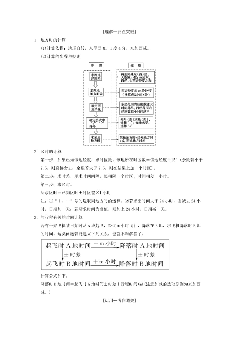 2019届高考地理一轮复习 第1章 宇宙中的地球（含地球和地图）第4节 地球的自转及其地理意义学案 新人教版.doc_第3页