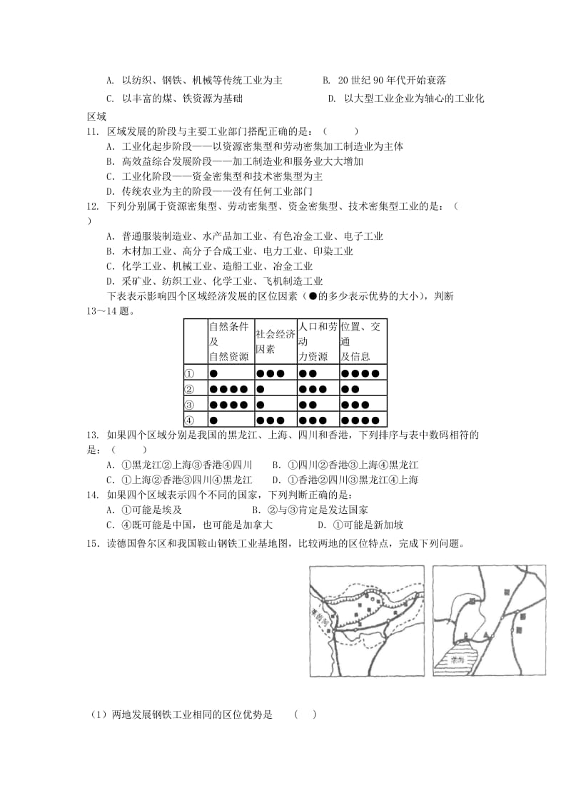 江苏省东台市高中地理 第一单元 区域地理环境与人类活动 1.3.1 区域发展与人类活动（第1课时）导学案鲁教版必修3.doc_第3页