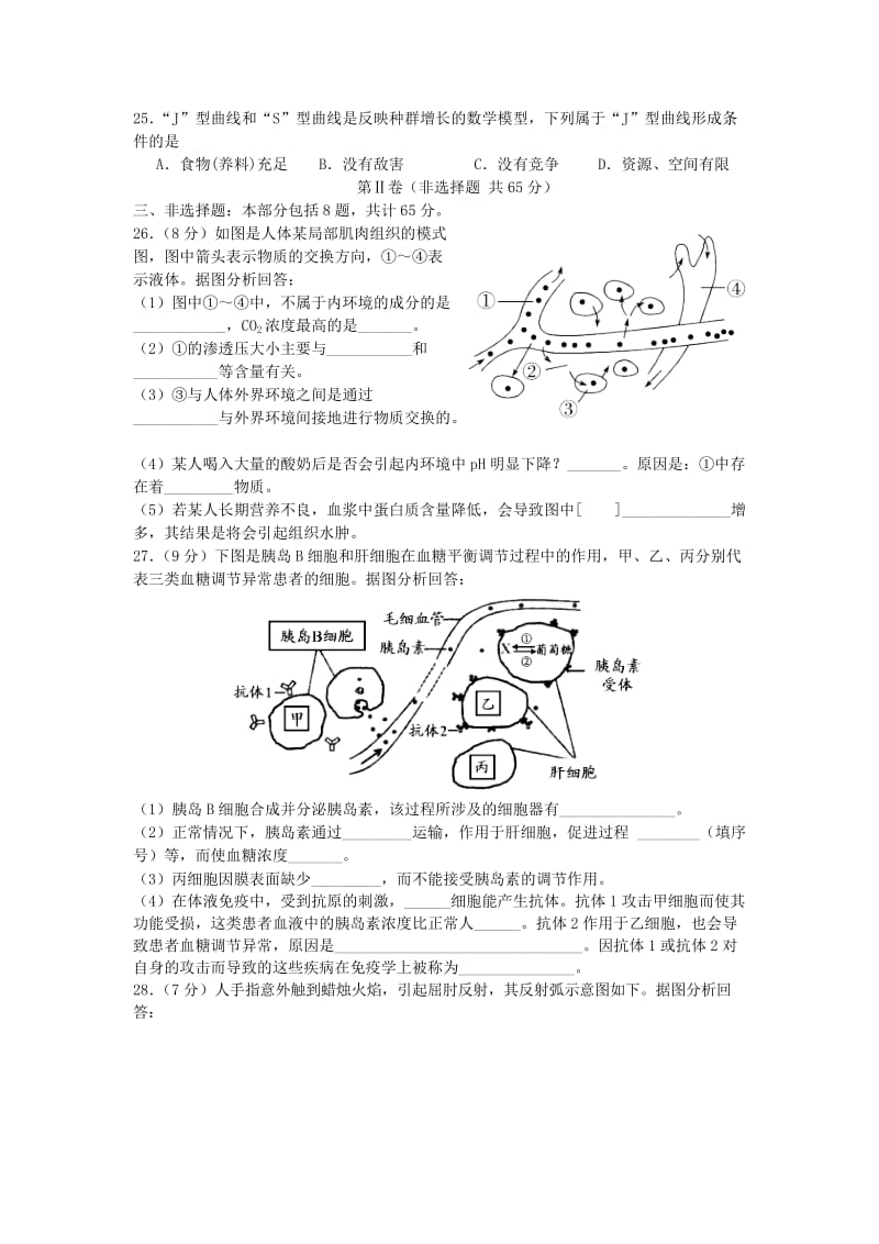 江苏省沭阳县2018-2019学年高二生物上学期期中试题.doc_第3页