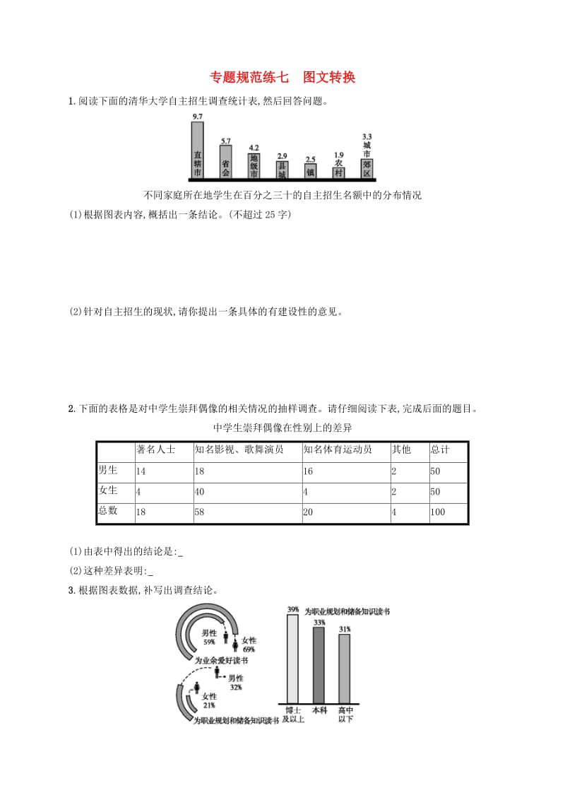 浙江省2020版高考语文一轮复习 专题七 图文转换习题（含解析）.doc_第1页