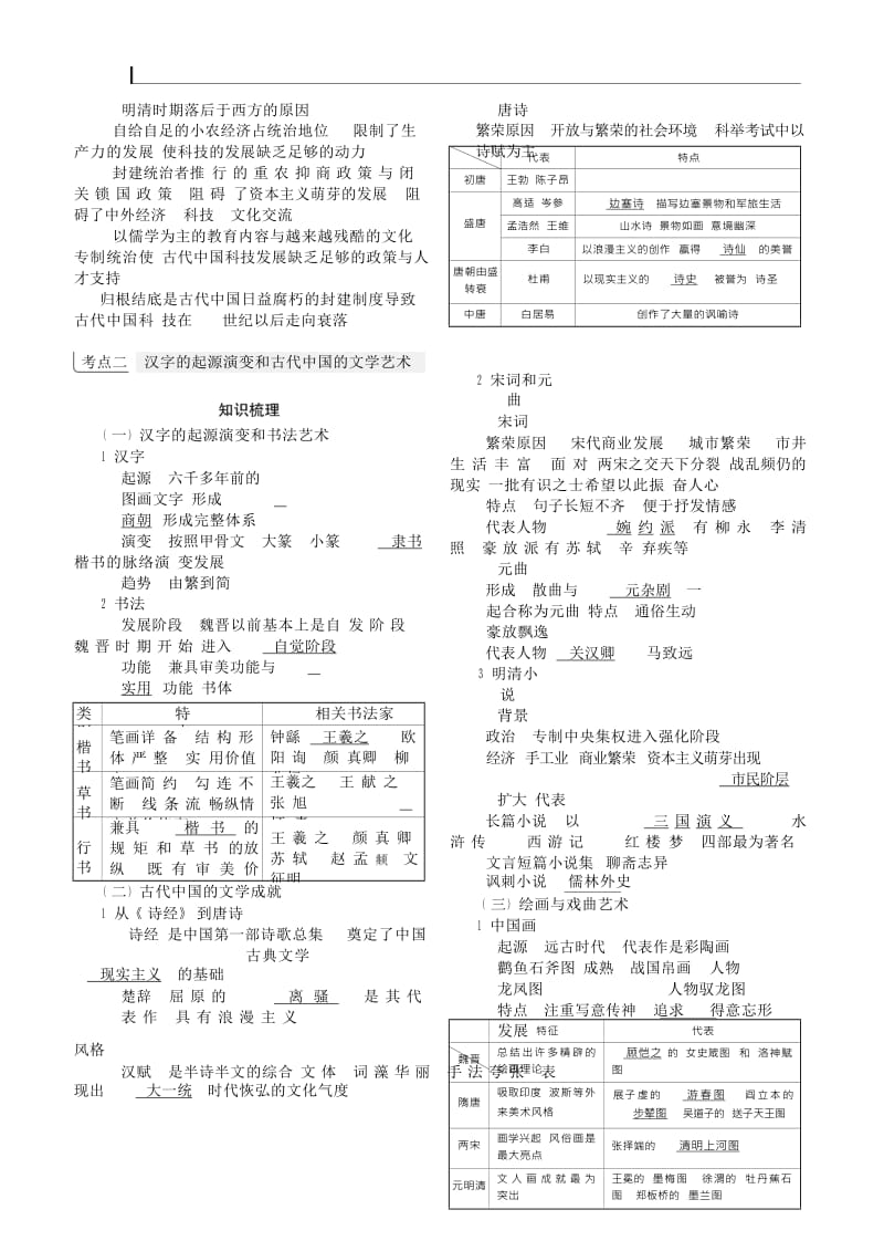 （新课标Ⅰ）2019高考历史一轮复习 专题四 古代中国的科学技术与文学艺术学案 人民版.doc_第2页