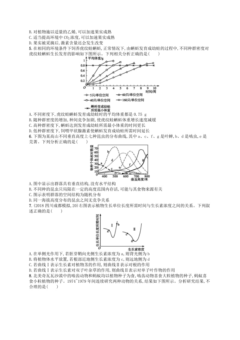 2019版高考生物大二轮复习 题型增分练：题型专项练2 坐标曲线类.doc_第2页