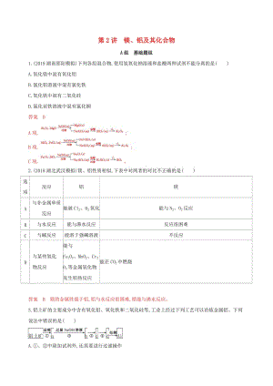 （山西專用版）2020版高考化學(xué)大一輪復(fù)習(xí) 專題三 第2講 鎂、鋁及其化合物夯基提能作業(yè).docx