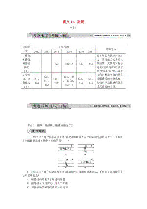 廣東省2019高考物理一輪基礎(chǔ)復(fù)習(xí)講義 專(zhuān)題12 磁場(chǎng)（含解析）.doc