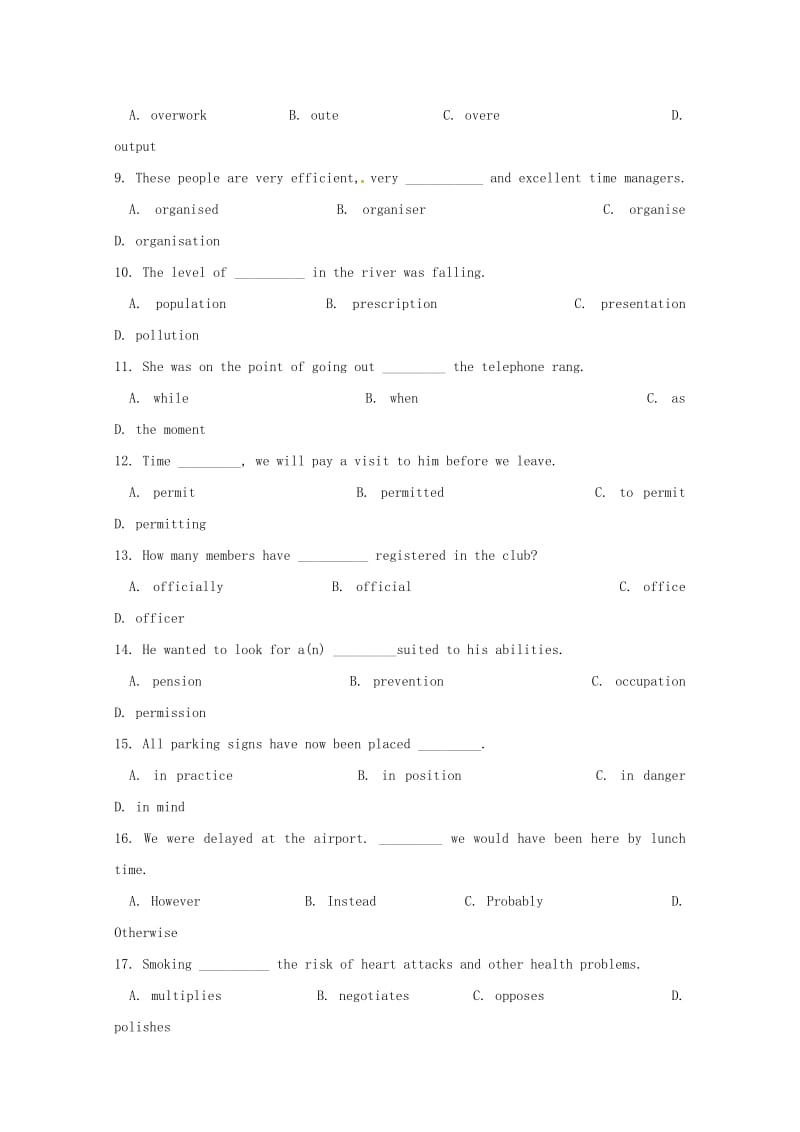 2018-2019学年高二英语下学期第一次调研试题.doc_第2页