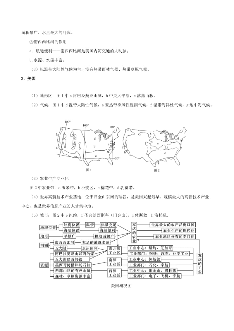 2019高考地理 世界地理分区 专题07 北美洲及美国学案.doc_第2页