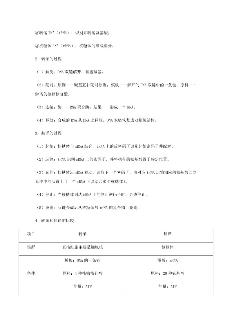 （全国通用）2018年高考生物总复习《基因的表达及对性状的控制》专题突破学案.doc_第2页