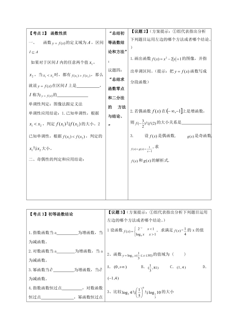 安徽省铜陵市高中数学 第一章《集合与函数的概念》复习考察—知识点复习学案新人教A版必修1.doc_第2页