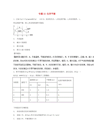 2019年高考化學(xué)大串講 專題15 化學(xué)平衡練習(xí).doc