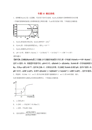 2019年高考化學(xué)大串講 專(zhuān)題16 滴定曲線練習(xí).doc