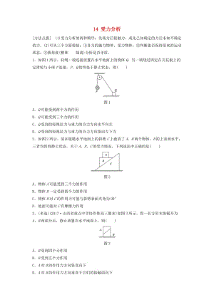 （江蘇專用）2019高考物理一輪復(fù)習(xí) 第二章 相互作用 課時(shí)14 受力分析加練半小時(shí).docx