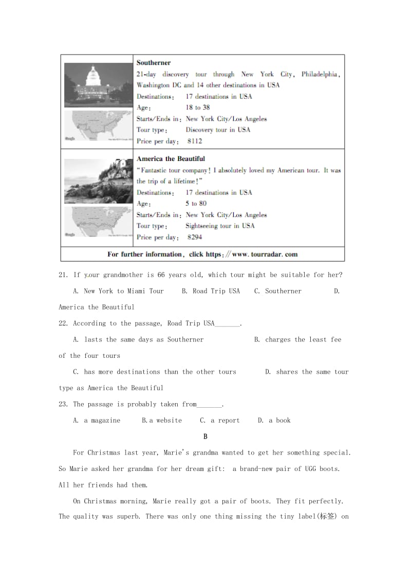 2019-2020学年高一英语1月月考试题 (II).doc_第2页