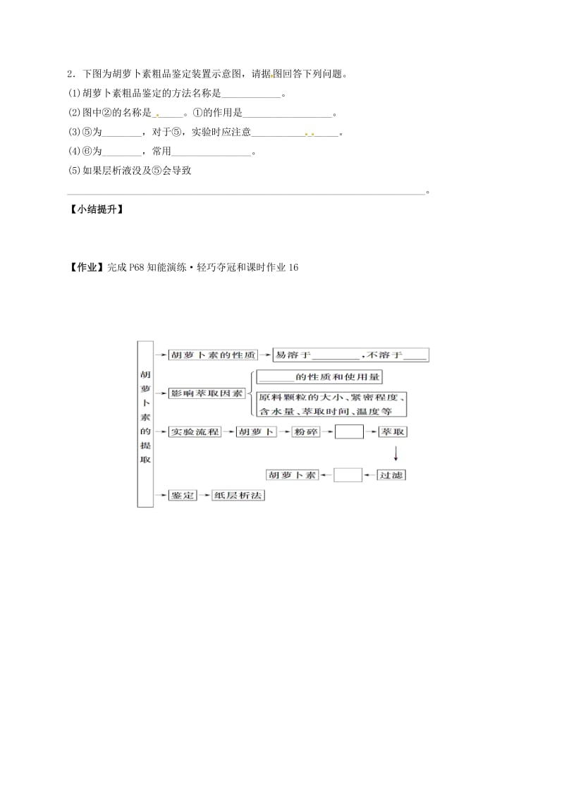 广东省佛山市高中生物 第六章 植物有效成分的提取 6.2 胡萝卜素的提取学案 新人教版选修1 .doc_第2页