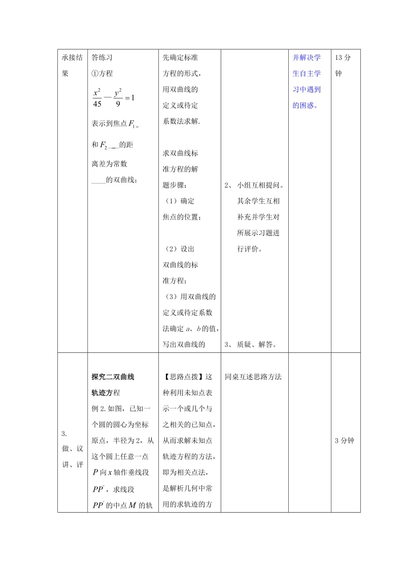 辽宁省大连市高中数学 第二章 圆锥曲线与方程 2.3 双曲线标准方程习题课教案 新人教B版选修2-1.doc_第2页