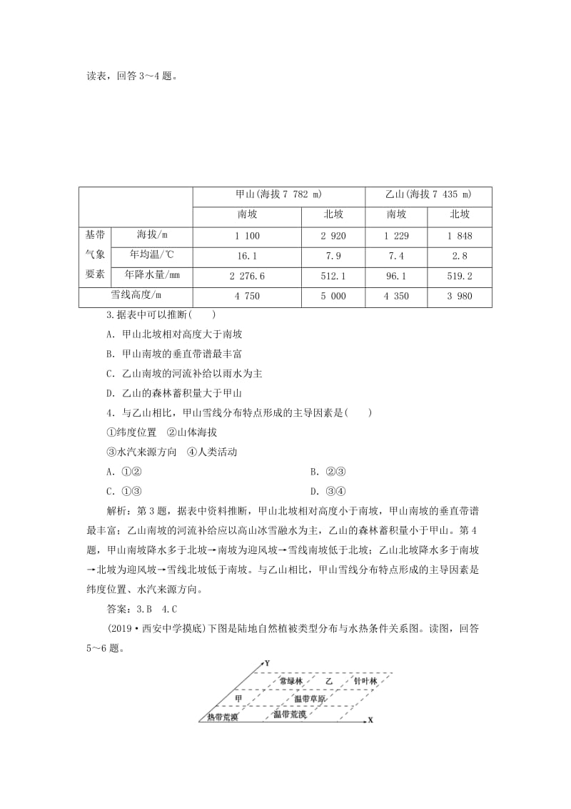 2020版高考地理新探究大一轮复习 第14讲 自然地理环境的整体性与差异性检测试题（含解析）新人教版.doc_第2页