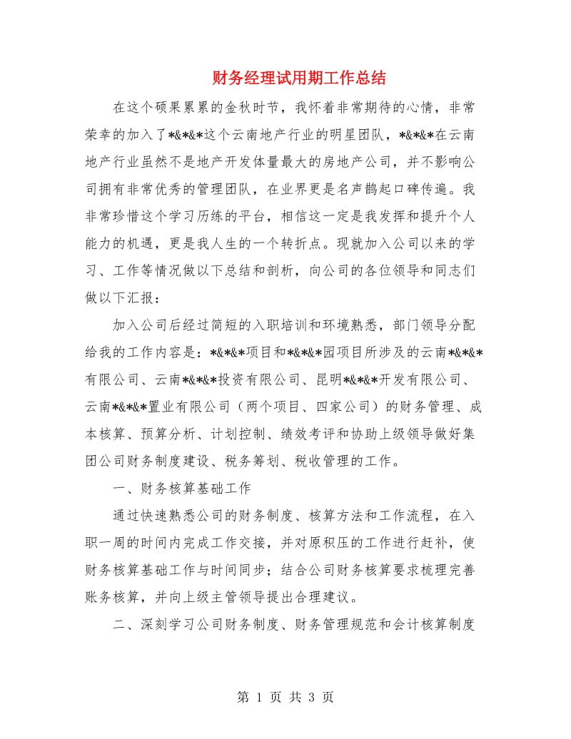 财务经理试用期工作总结.doc_第1页