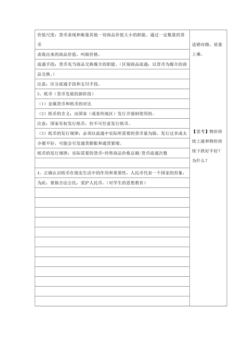 2018-2019学年高中政治上学期《揭开货币的神秘面纱》教学设计.doc_第2页