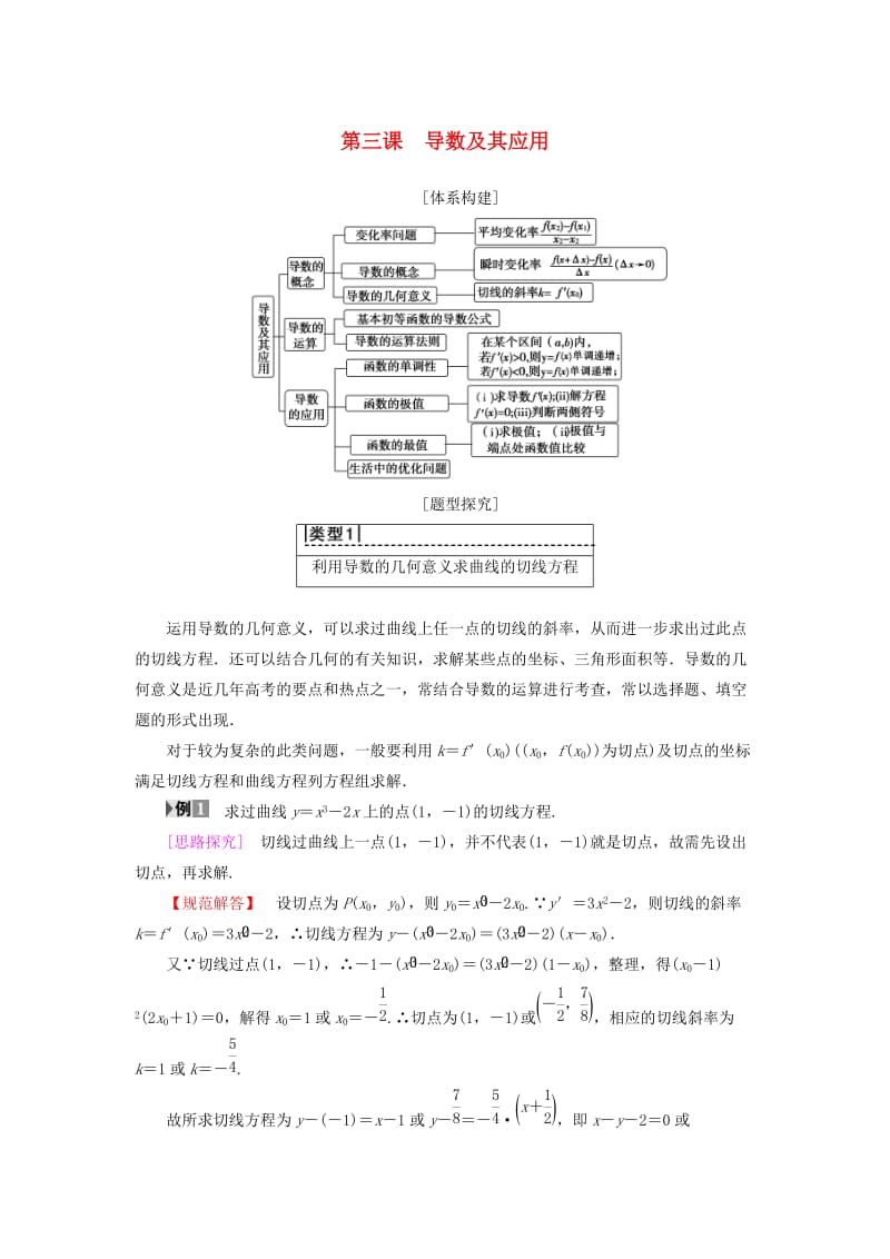 江苏专用2018-2019学年高中数学第三章导数及其应用阶段复习课学案苏教版选修.doc_第1页