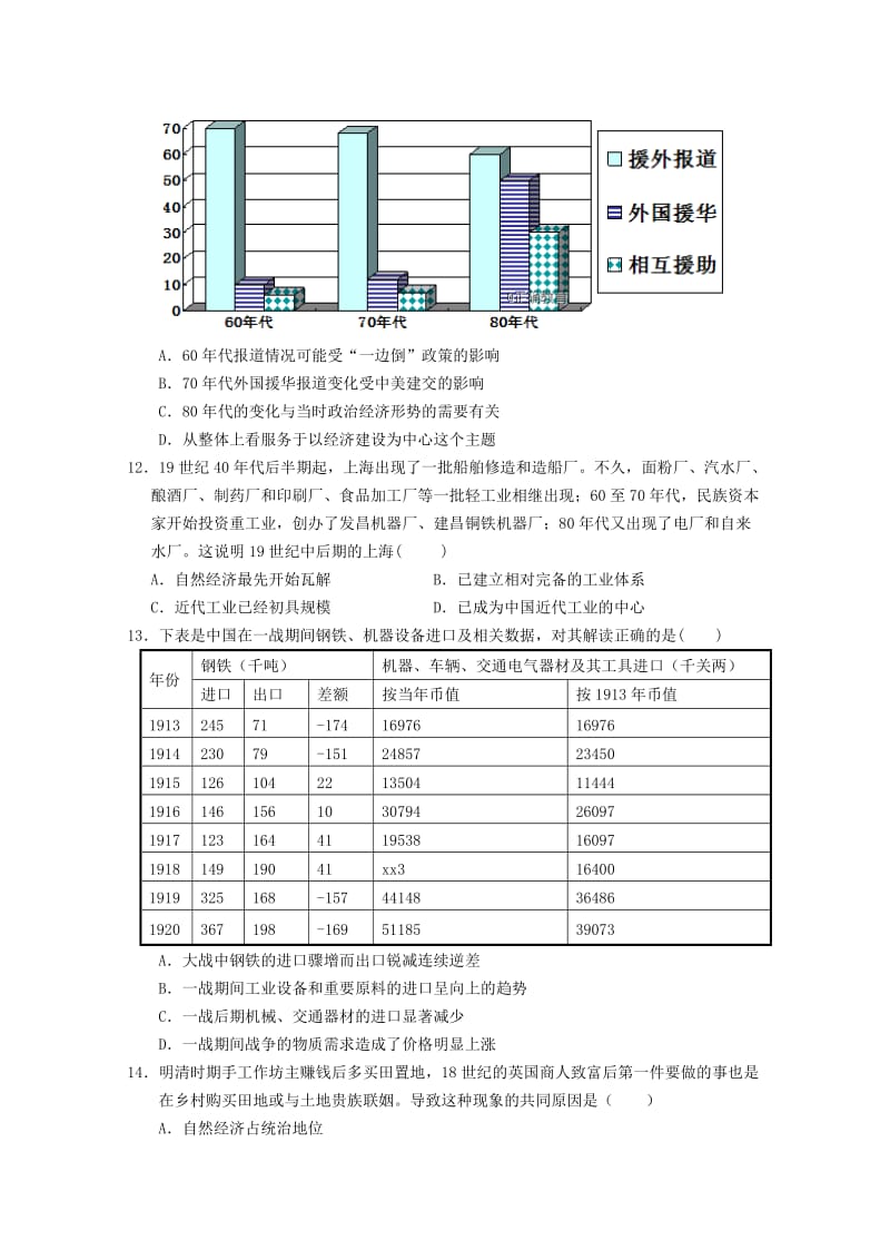 2019届高三历史上学期第三次月考试题 (IV).doc_第3页