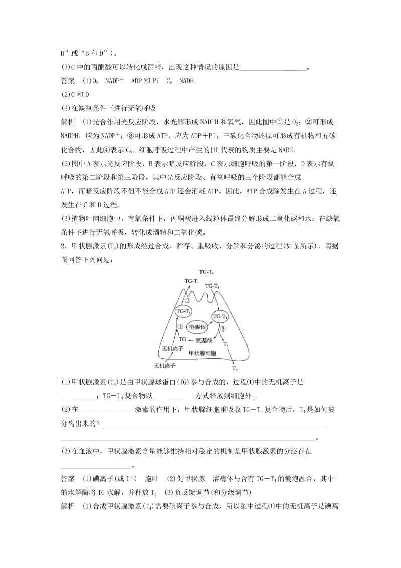 江苏专用2019高考生物二轮复习第二篇保分2重温解题模型题型4图示图解类学案.doc_第3页