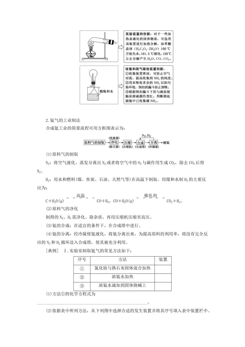 （新课改省份专版）2020高考化学一轮复习 4.8 重点专攻 氨气的制备金属与硝酸反应的计算学案（含解析）.doc_第2页