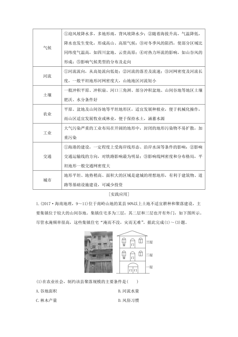 全国通用2018版高考地理二轮复习高考重点主题突破系列之四地形学案.doc_第2页