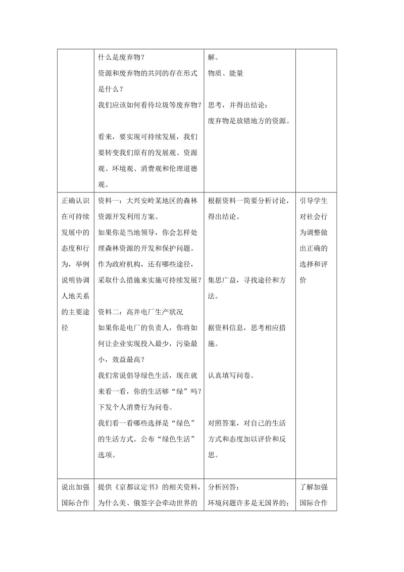 江西省万载县高中地理 第四章 人类与地理环境的协调发展 4.3 通向可持续发展的道路教案 中图版必修2.doc_第2页