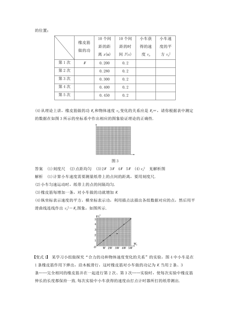 2019年度高考物理一轮复习 第五章 机械能 实验五 探究动能定理学案.doc_第3页