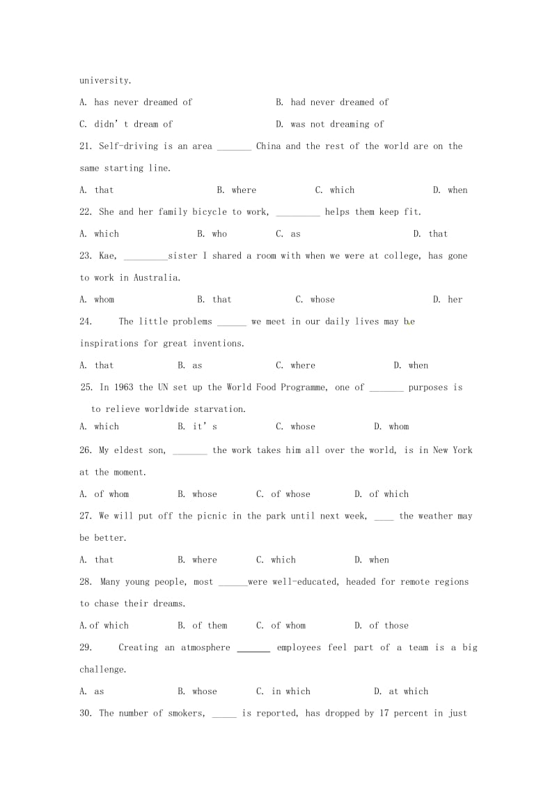 2018-2019学年高一英语上学期第二次月考试题 (III).doc_第3页