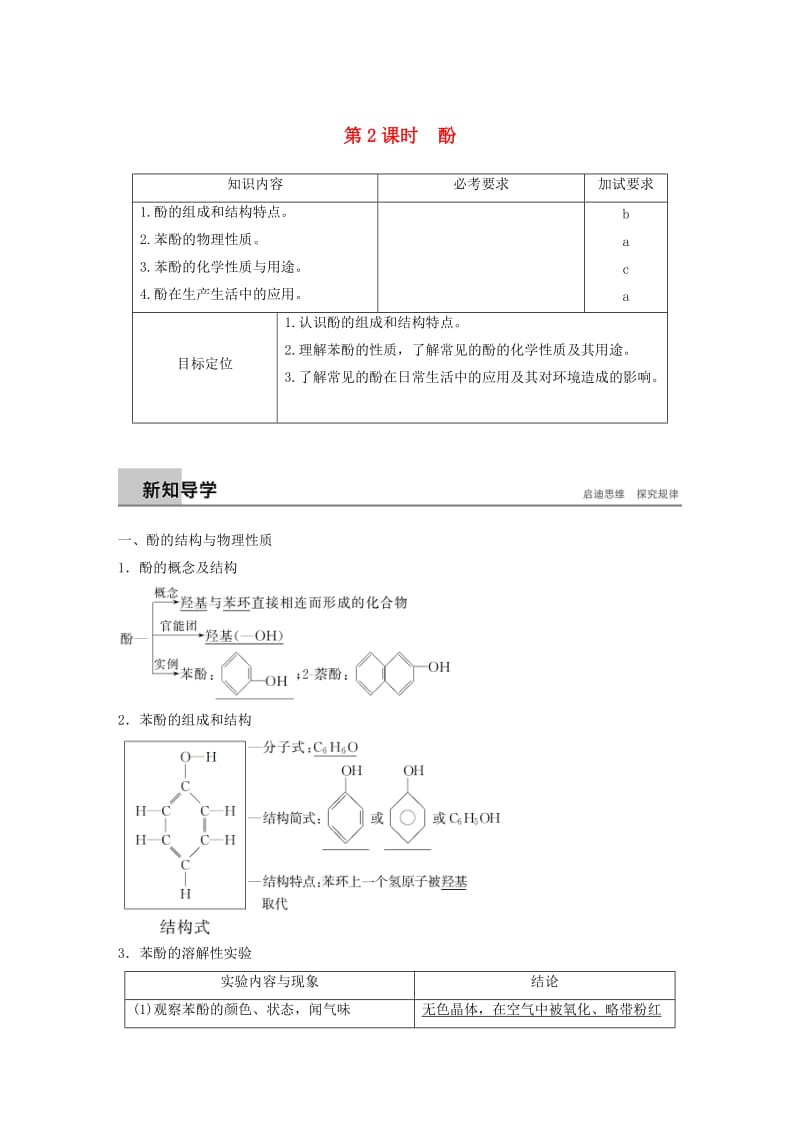 浙江专用版2018-2019版高中化学专题4烃的衍生物第二单元醇酚第2课时学案苏教版选修5 .doc_第1页