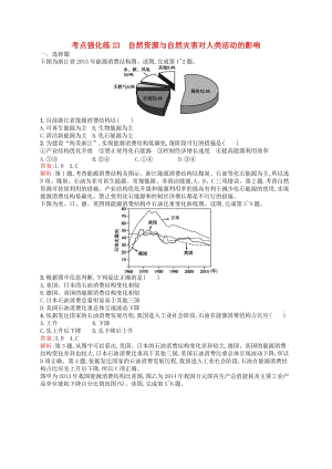 （浙江選考Ⅰ）2019高考地理二輪復(fù)習(xí) 考點(diǎn)強(qiáng)化練23 自然資源與自然災(zāi)害對(duì)人類(lèi)活動(dòng)的影響.docx